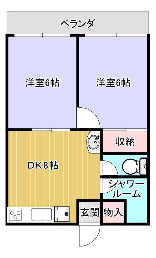 座波第5アパート 1-E